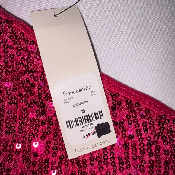 Crystal Doll NWT Size M Pink Sequin Kendell One Shoulder Long Sleeve Mini Dress - Picture 6 of 10